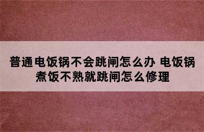 普通电饭锅不会跳闸怎么办 电饭锅煮饭不熟就跳闸怎么修理